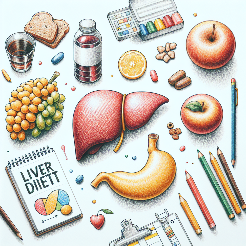 Pastelková ilustrace znázorňující téma: Zdraví jater