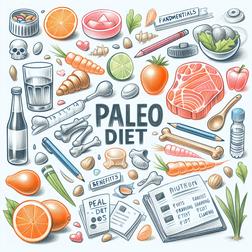 Pastelková ilustrace znázorňující téma: Paleo dieta