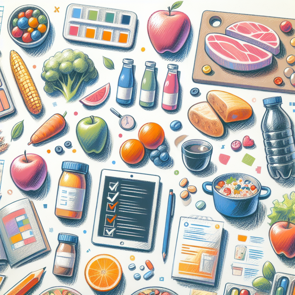 Pastelková ilustrace znázorňující téma: Výživa
