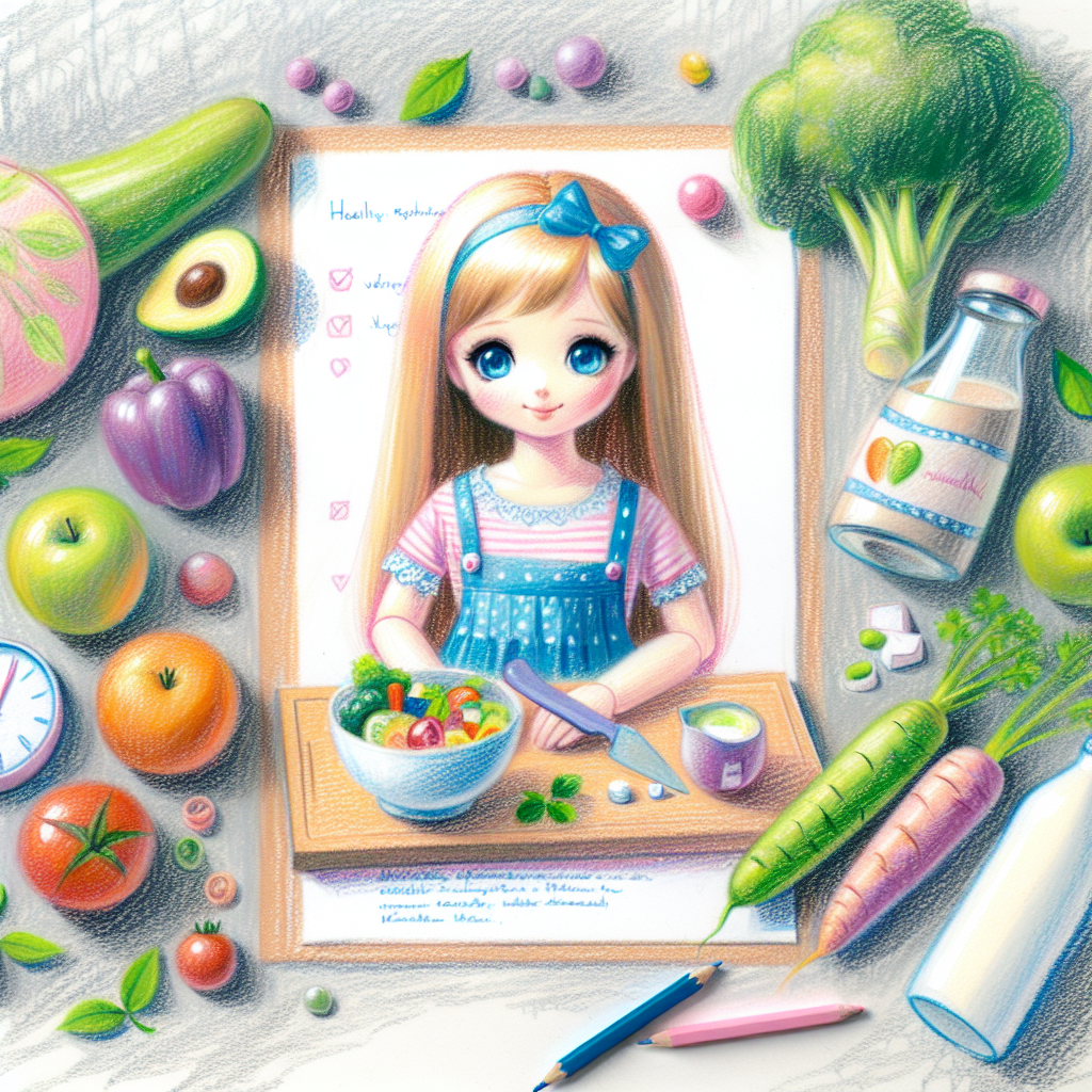 Pastelková ilustrace znázorňující téma: Zdravé stravování