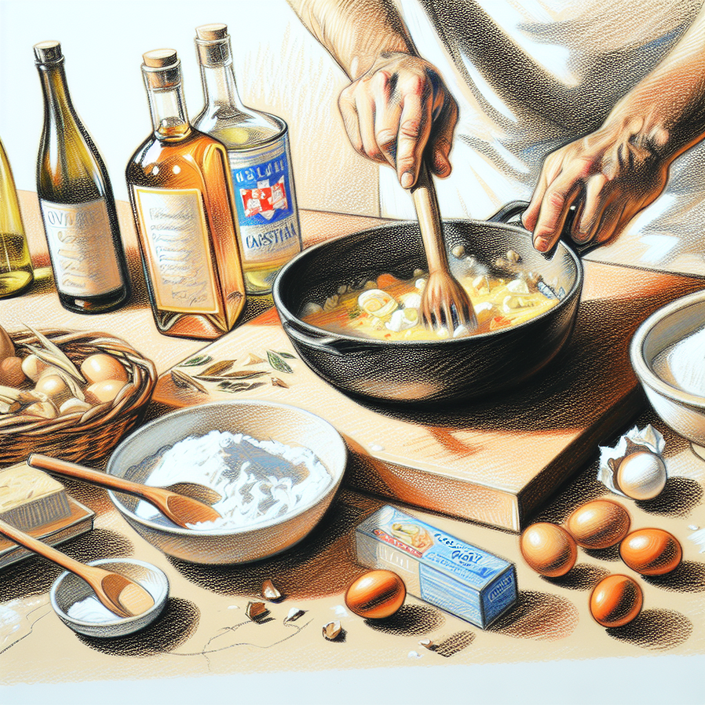 Pastelková ilustrace znázorňující téma: Chorvatská kuchyně