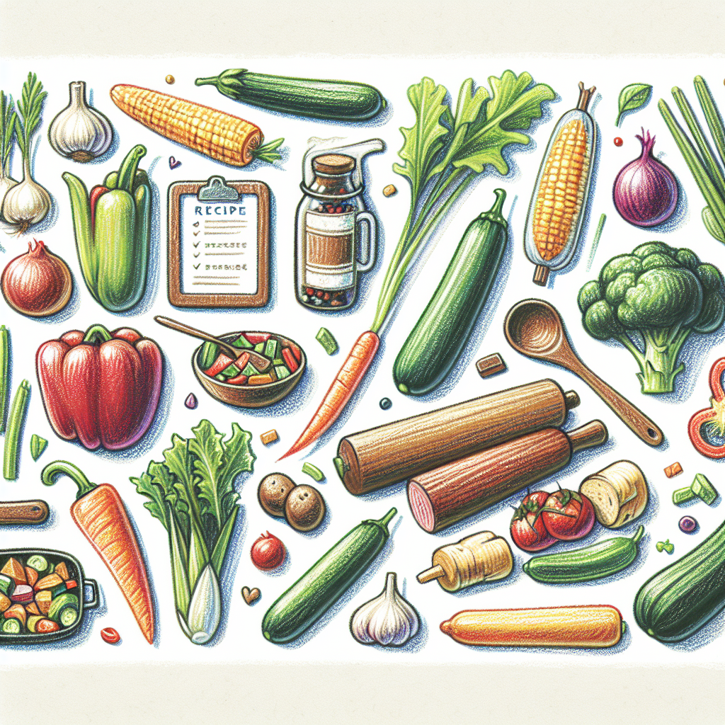 Pastelková ilustrace znázorňující téma: Recepty
