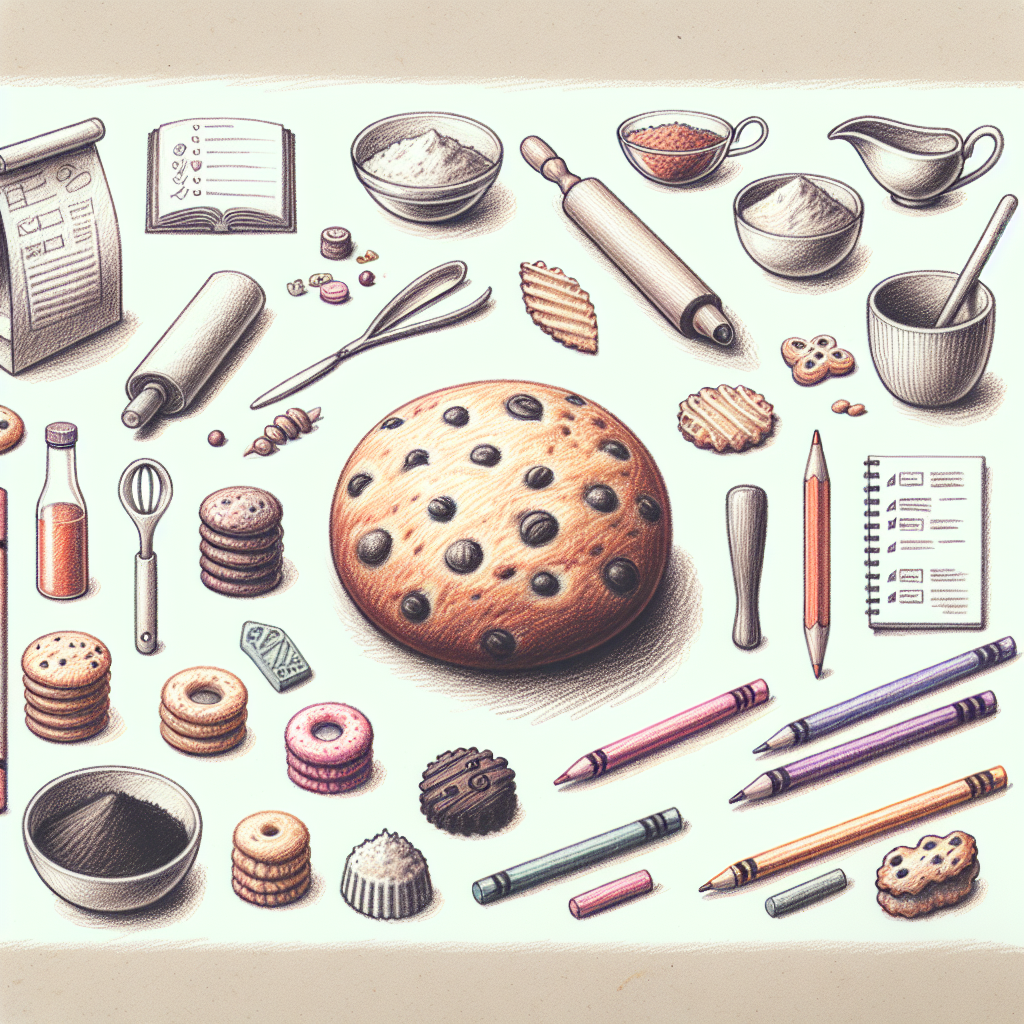 Pastelková ilustrace znázorňující téma: Pečení