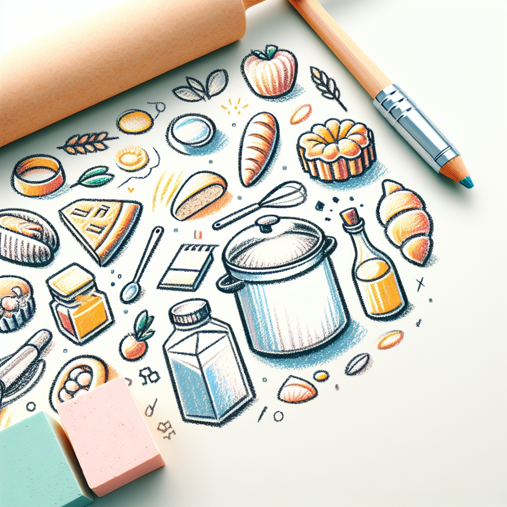 Pastelková ilustrace znázorňující téma: Vaření