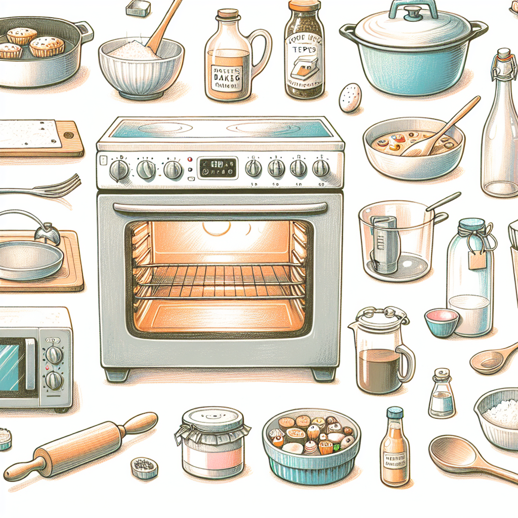 Pastelková ilustrace znázorňující téma: Pečení