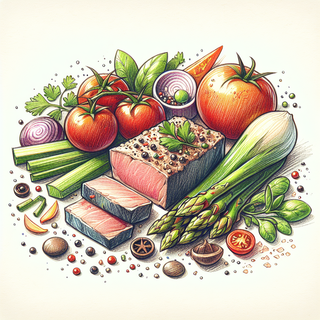 Pastelková ilustrace znázorňující téma: Ryby a mořské plody