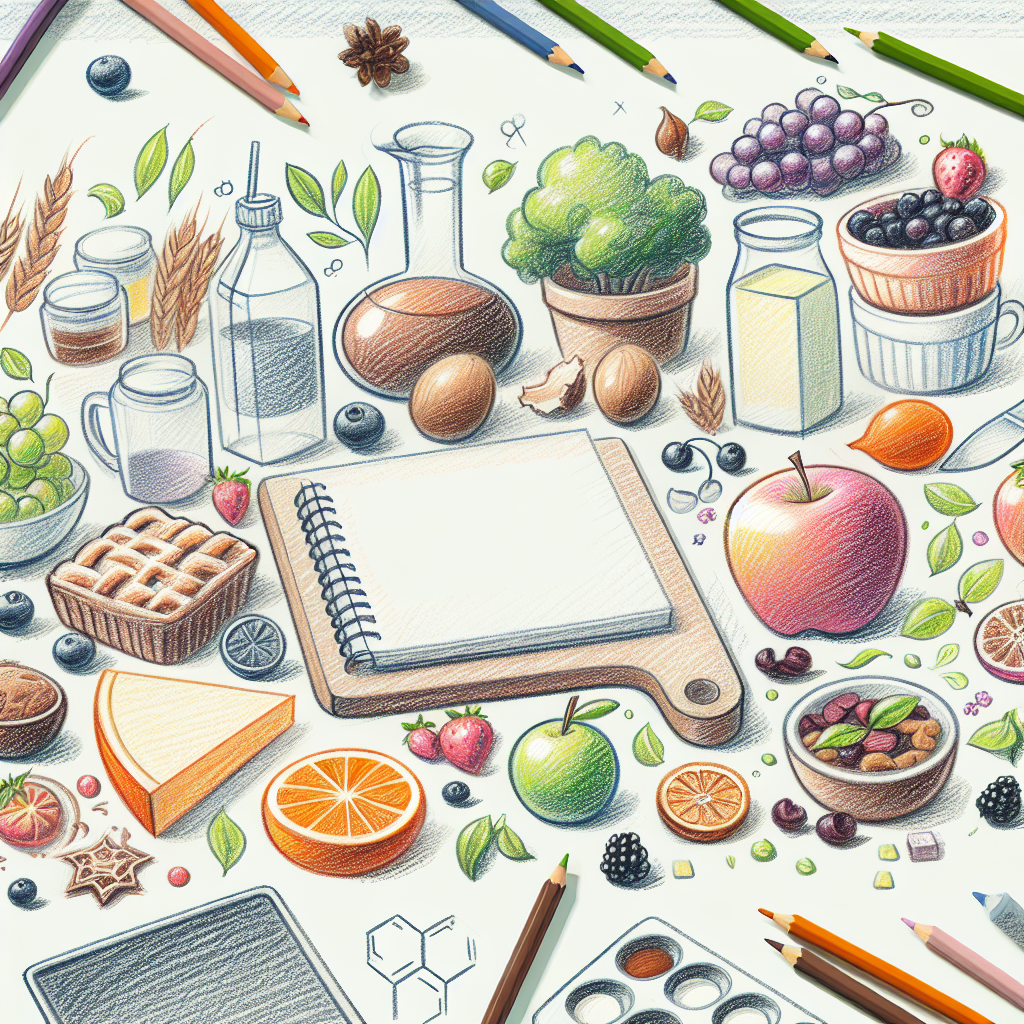 Pastelková ilustrace znázorňující téma: Recepty