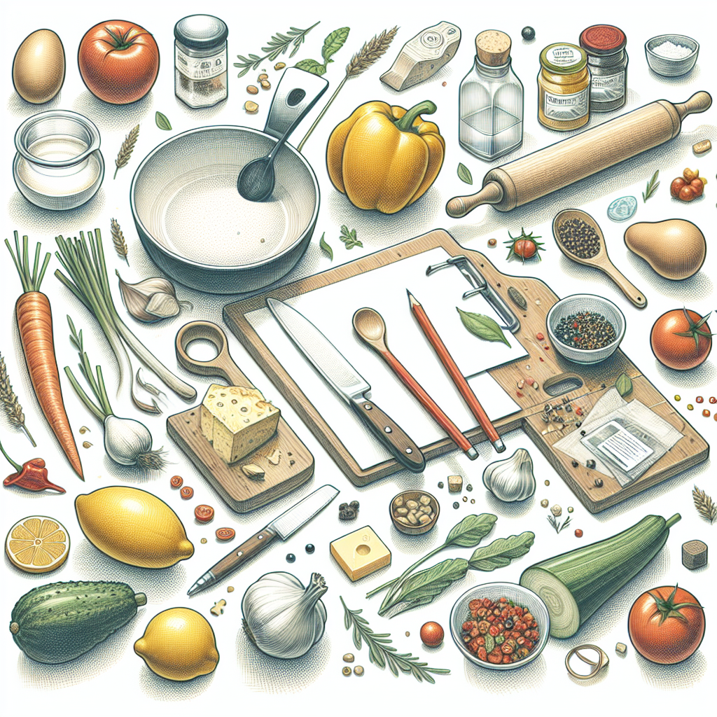 Pastelková ilustrace znázorňující téma: Gastronomie