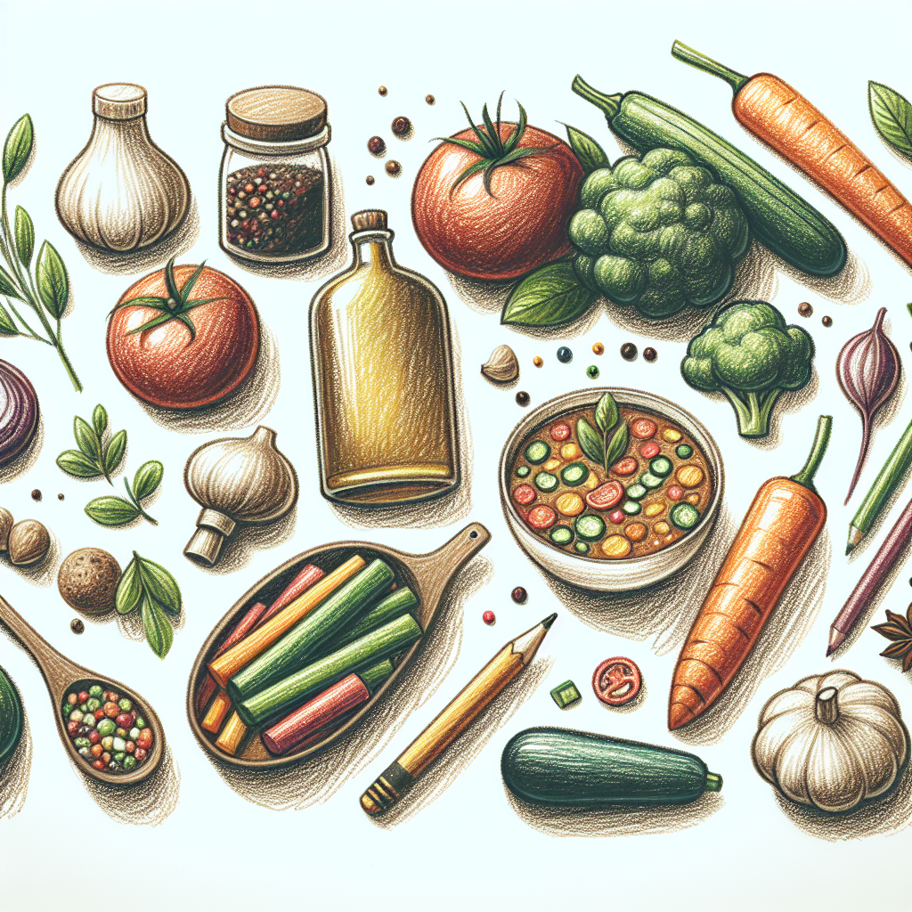 Pastelková ilustrace znázorňující téma: Polévky