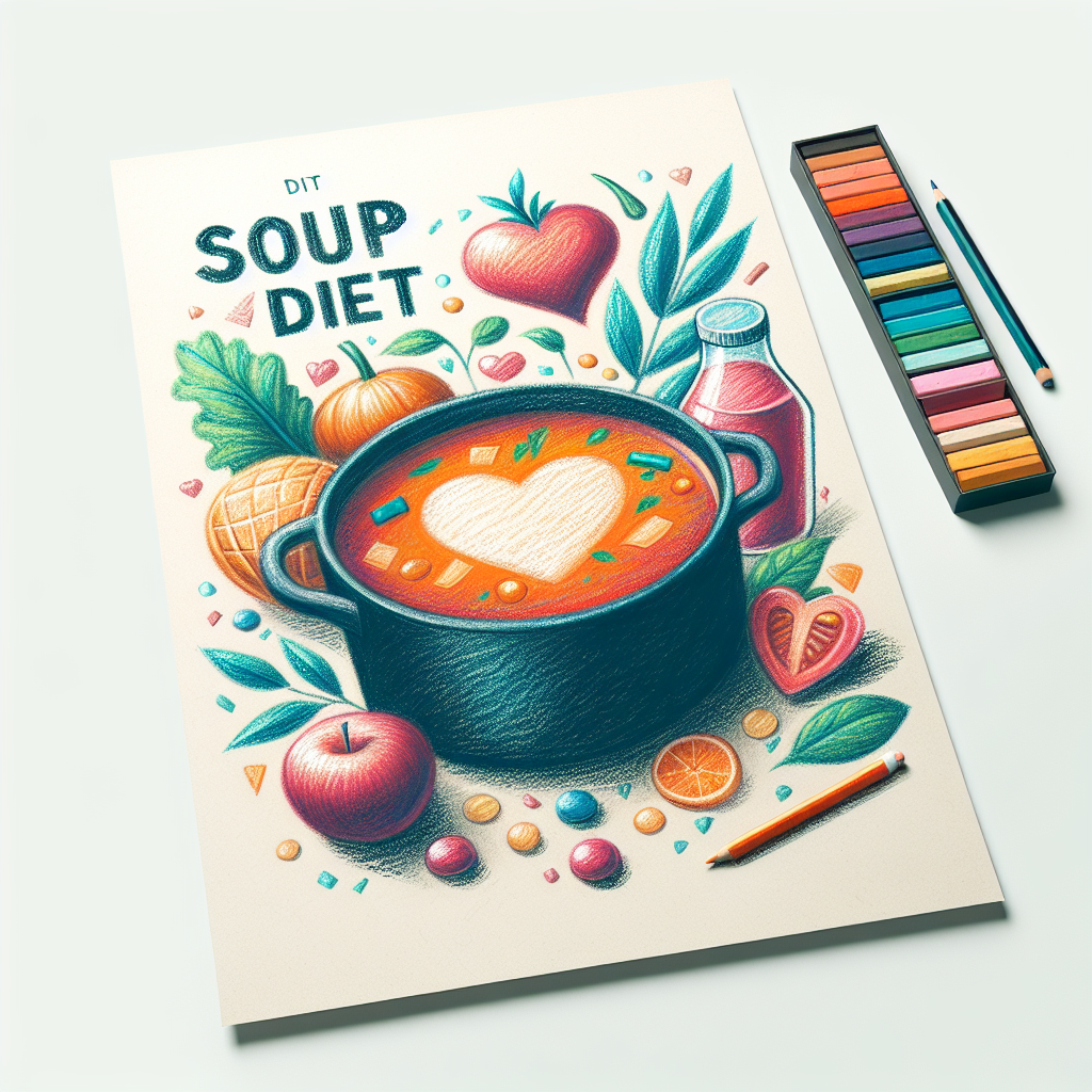 Pastelková ilustrace znázorňující téma: Diety