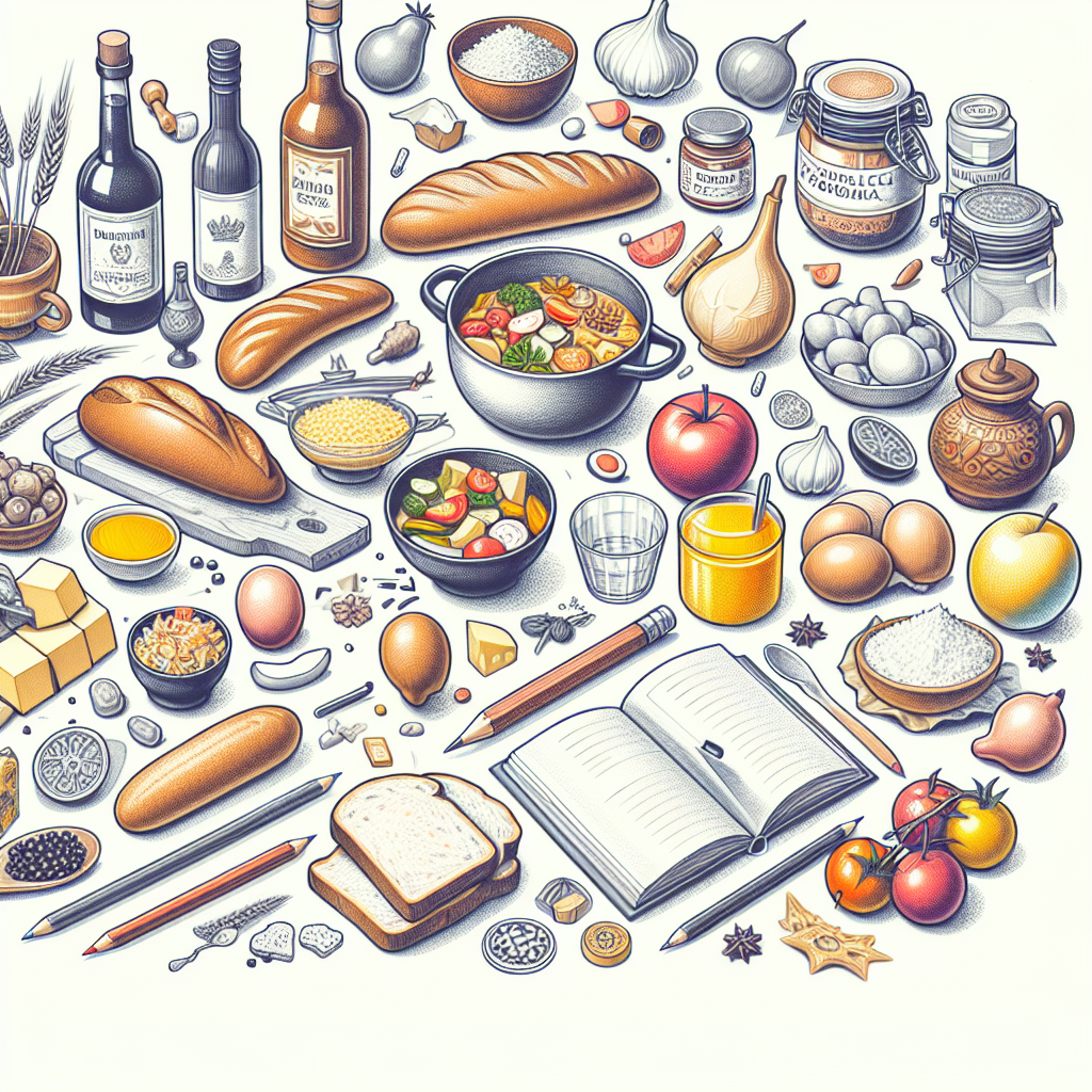 Pastelková ilustrace znázorňující téma: Polská kuchyně