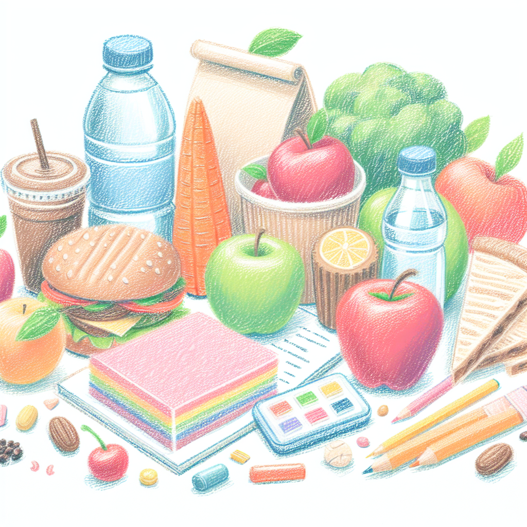 Pastelková ilustrace znázorňující téma: Výživa