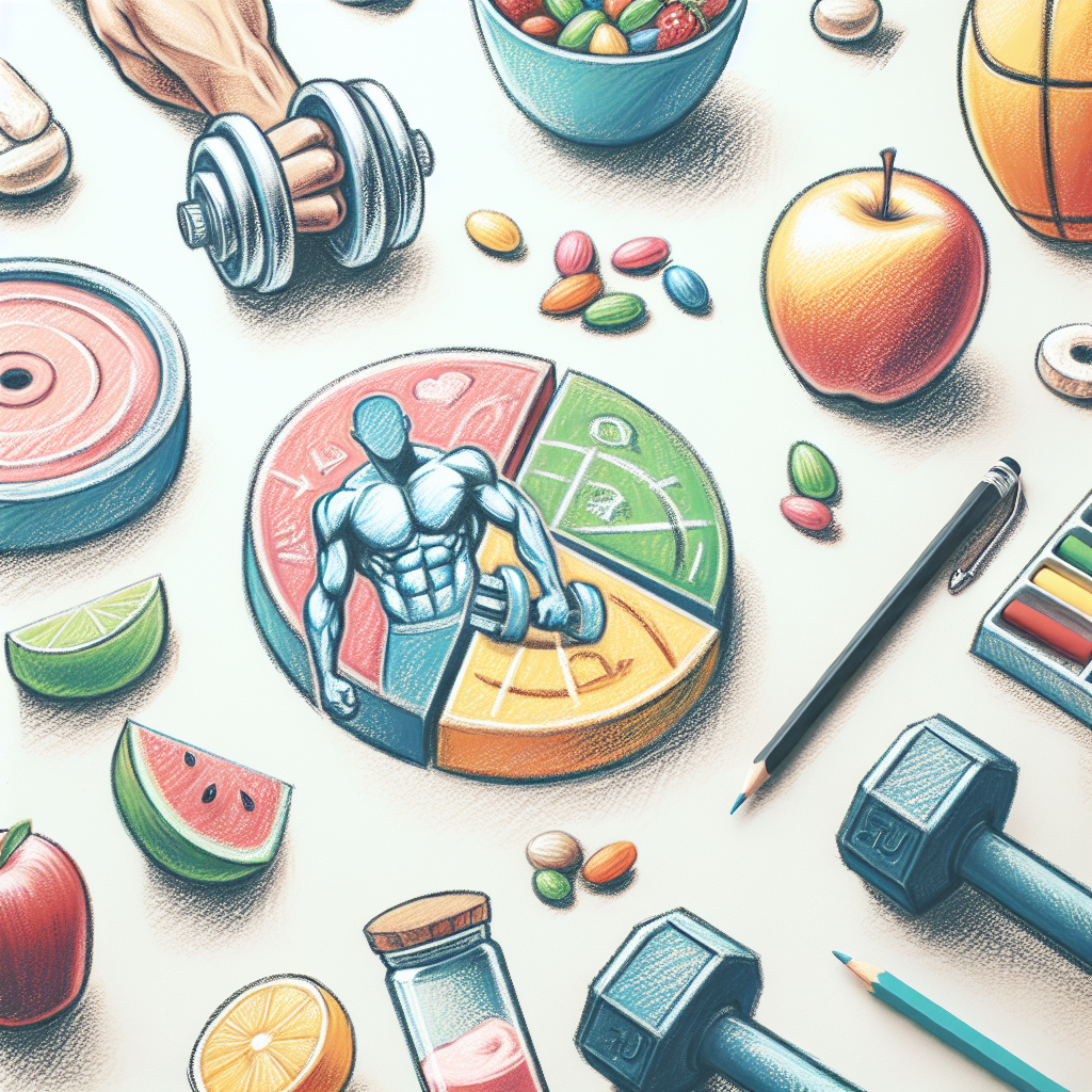 Pastelková ilustrace znázorňující téma: Výživa pro sportovce