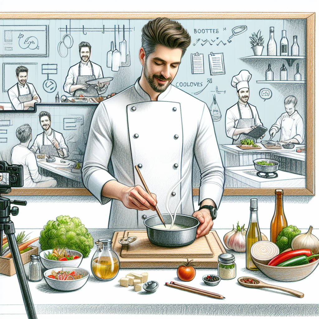 Pastelková ilustrace znázorňující téma: Vaření