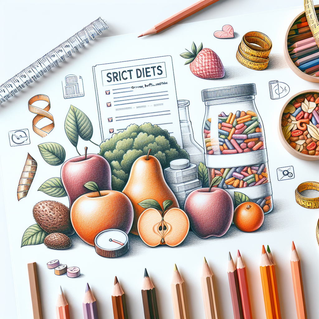 Pastelková ilustrace znázorňující téma: Diety a výživa