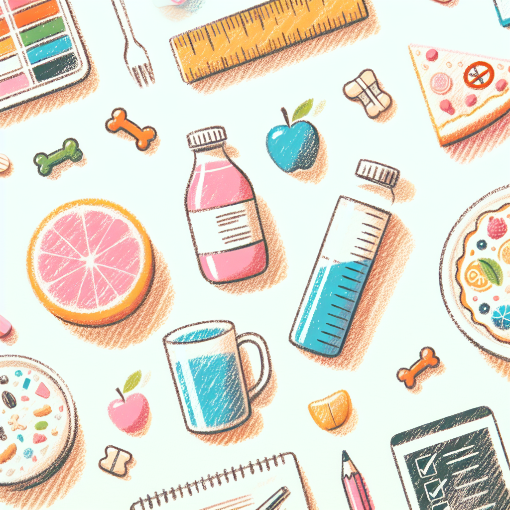 Pastelková ilustrace znázorňující téma: Diety