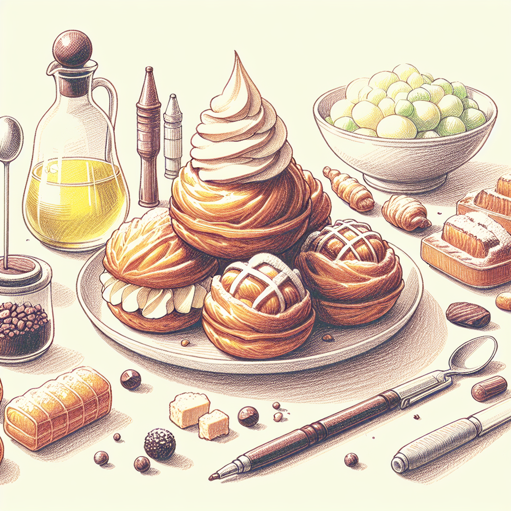 Pastelková ilustrace znázorňující téma: Dezerty