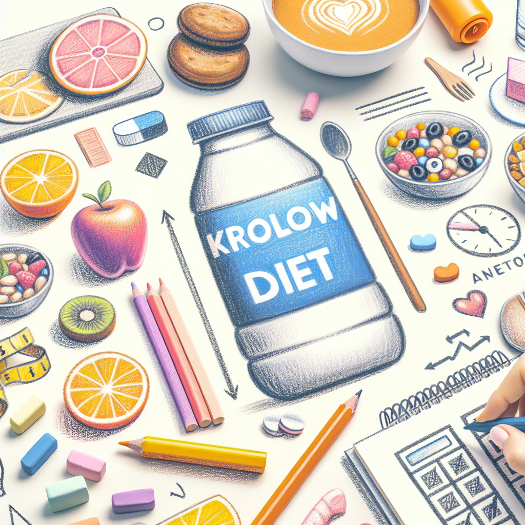 Pastelková ilustrace znázorňující téma: Diety