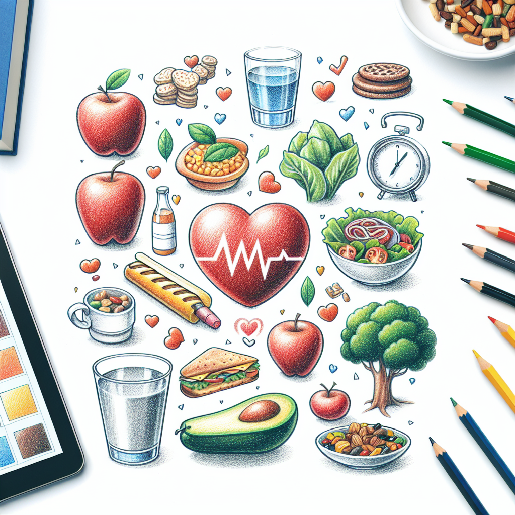 Pastelková ilustrace znázorňující téma: Zdravé stravování