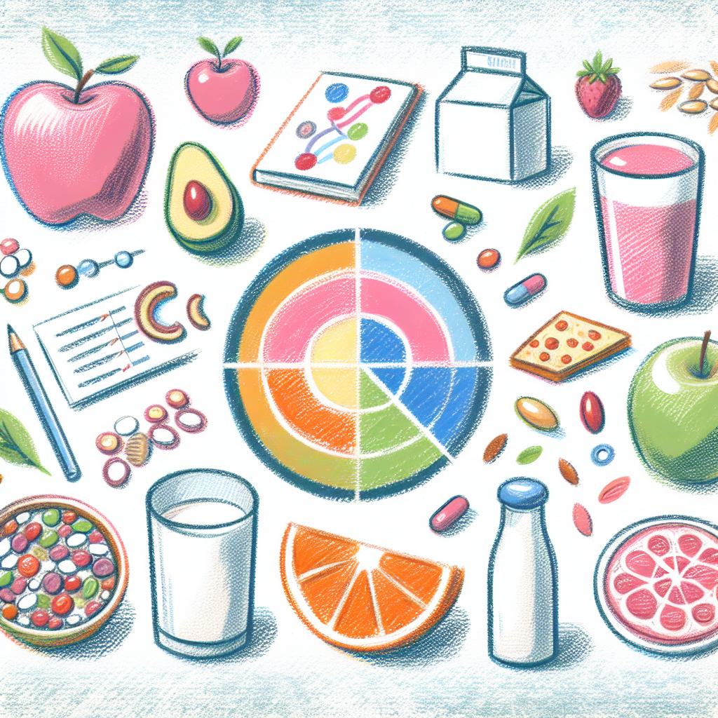 Pastelková ilustrace znázorňující téma: Zdraví a výživa
