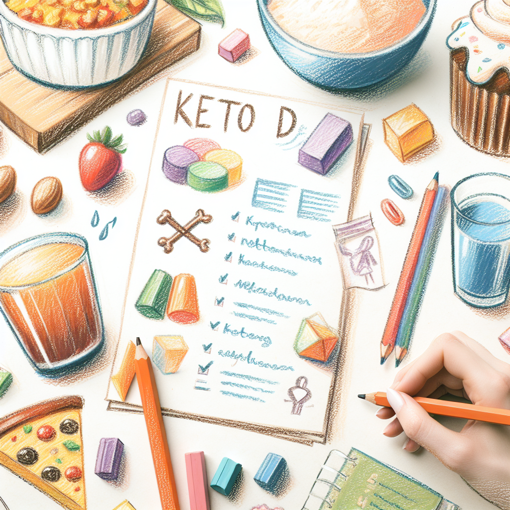 Pastelková ilustrace znázorňující téma: Keto dieta
