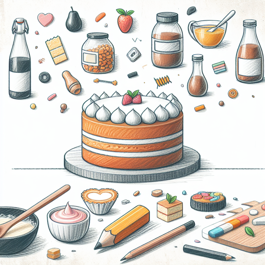 Pastelková ilustrace znázorňující téma: Pečení
