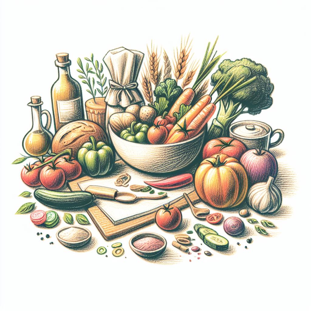 Pastelková ilustrace znázorňující téma: Recepty