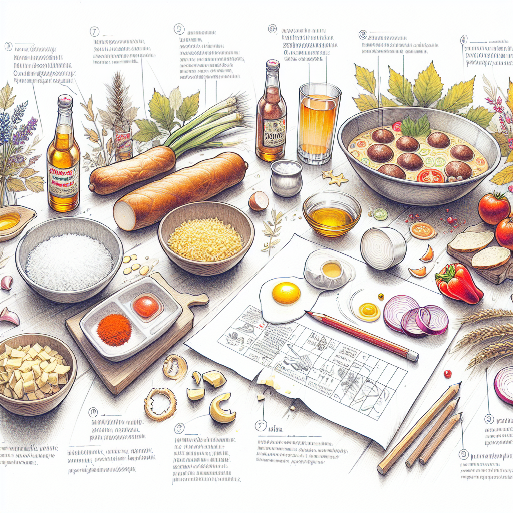 Pastelková ilustrace znázorňující téma: Česká kuchyně