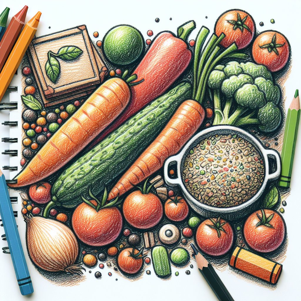 Pastelková ilustrace znázorňující téma: Zdravé vaření