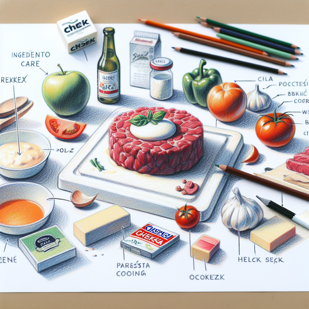 Pastelková ilustrace znázorňující téma: Gastronomie