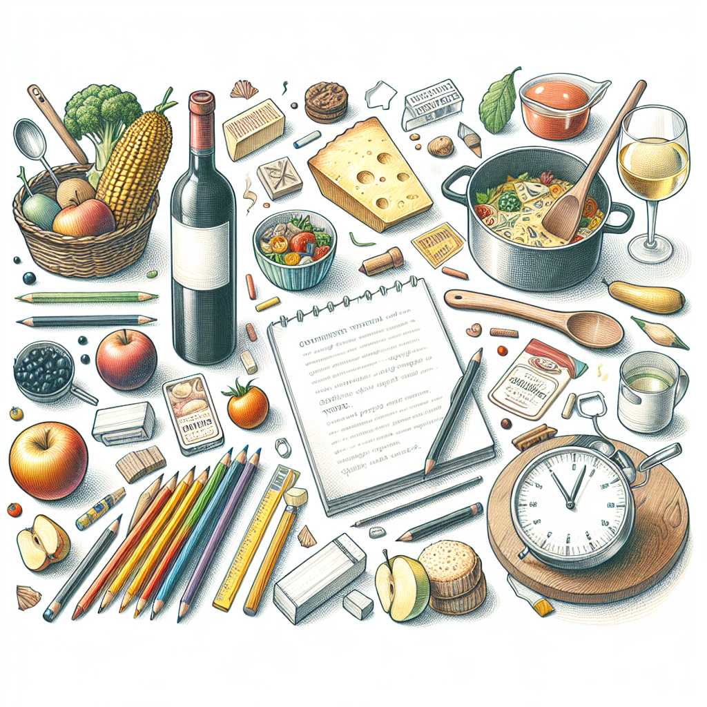 Pastelková ilustrace znázorňující téma: Kuchyně