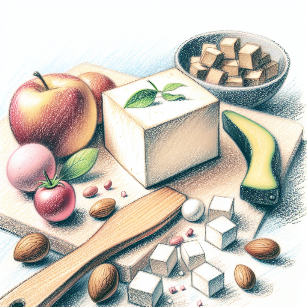 Pastelková ilustrace znázorňující téma: Tofu recepty