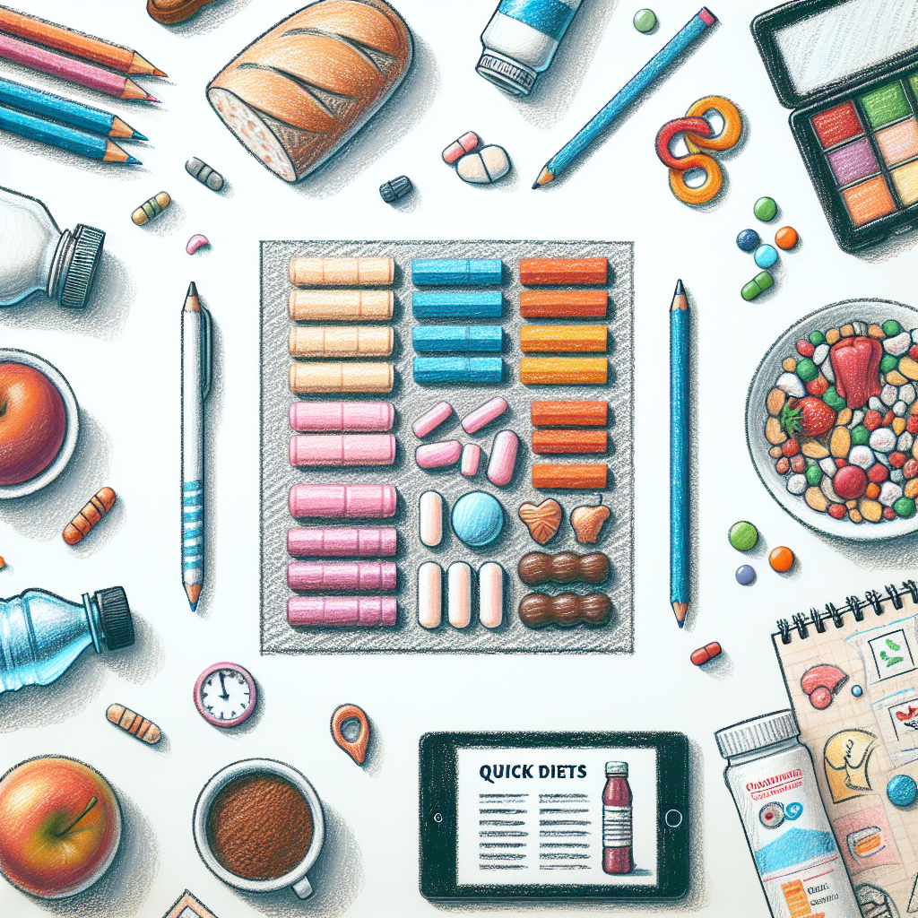 Pastelková ilustrace znázorňující téma: Diety