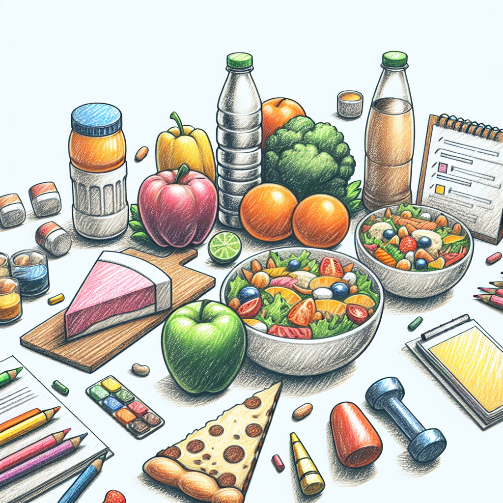 Pastelková ilustrace znázorňující téma: Zdravé vaření