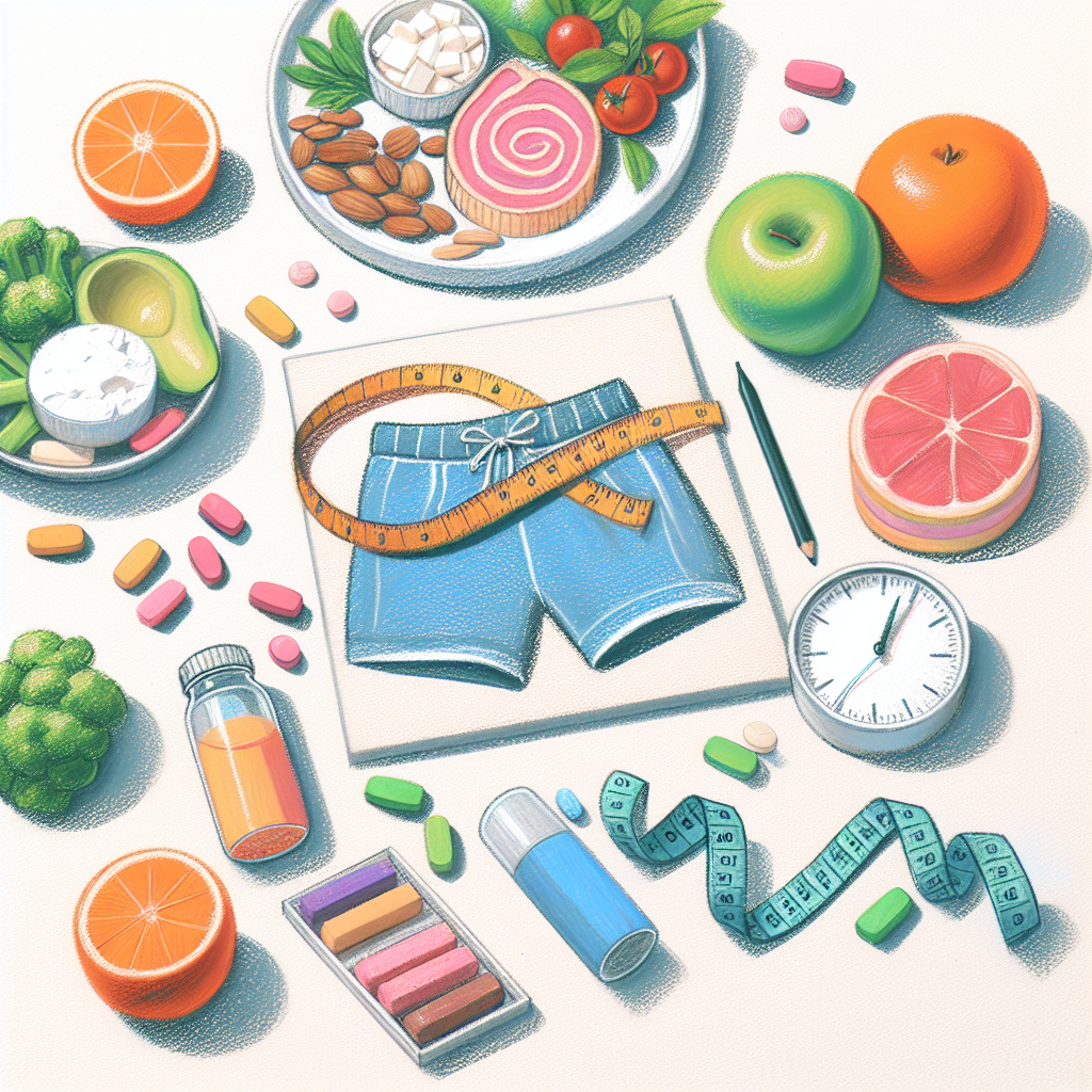 Pastelková ilustrace znázorňující téma: Diety a výživa