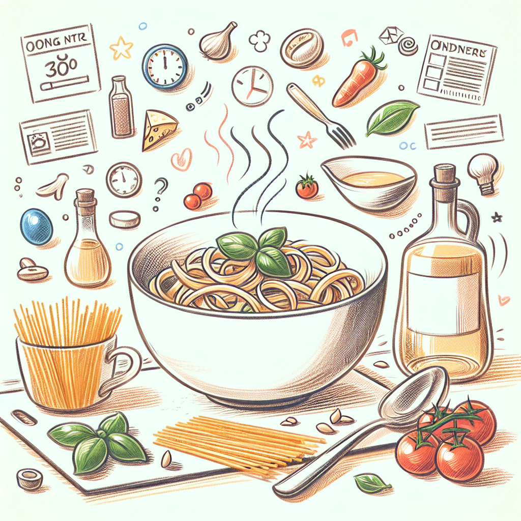 Pastelková ilustrace znázorňující téma: Rychlé večeře