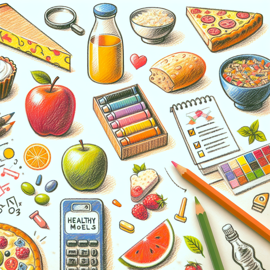 Pastelková ilustrace znázorňující téma: Zdravé stravování