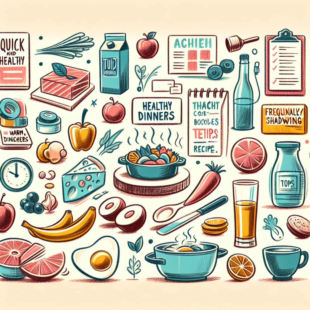 Pastelková ilustrace znázorňující téma: Rychlé recepty