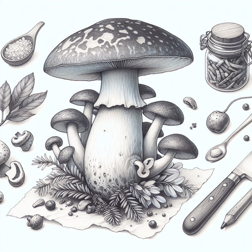 Pastelková ilustrace znázorňující téma: Recepty z hub