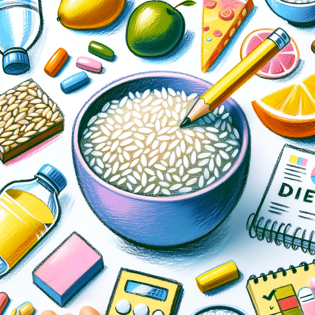 Pastelková ilustrace znázorňující téma: Diety a výživa