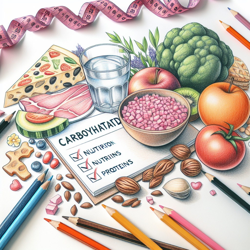 Pastelková ilustrace znázorňující téma: Diety a výživa