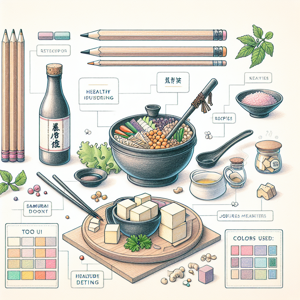 Pastelková ilustrace znázorňující téma: Japonská kuchyně