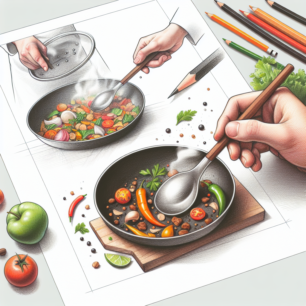 Pastelková ilustrace znázorňující téma: Kulinářství