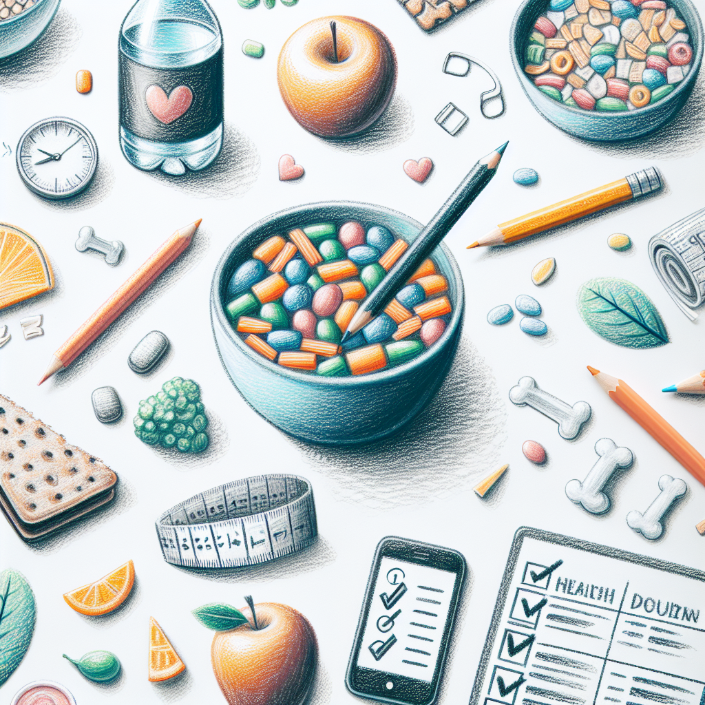 Pastelková ilustrace znázorňující téma: Diety