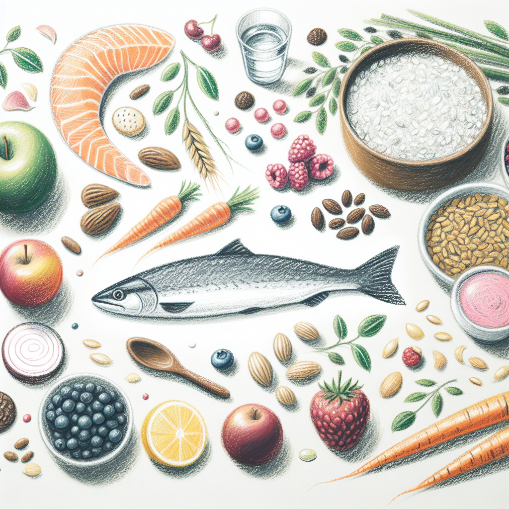 Pastelková ilustrace znázorňující téma: Výživa