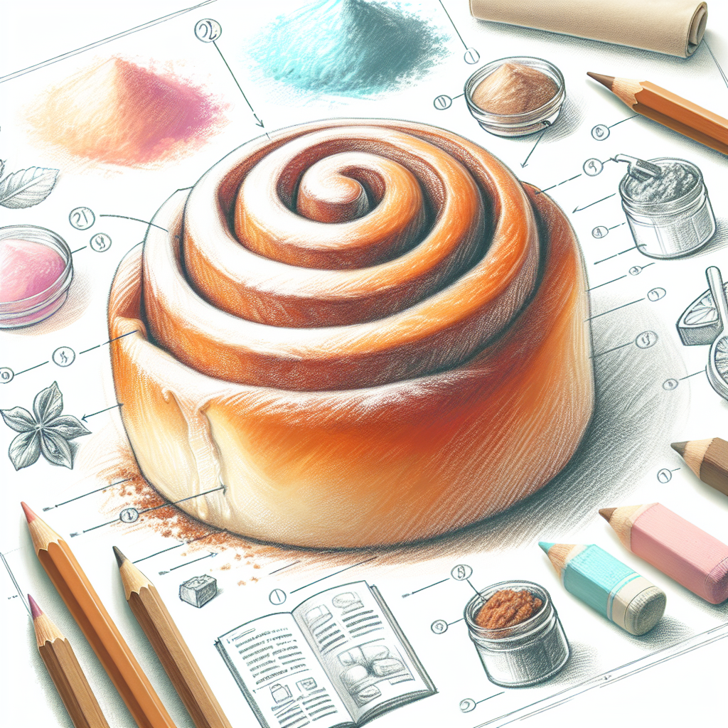 Pastelková ilustrace znázorňující téma: Pečení