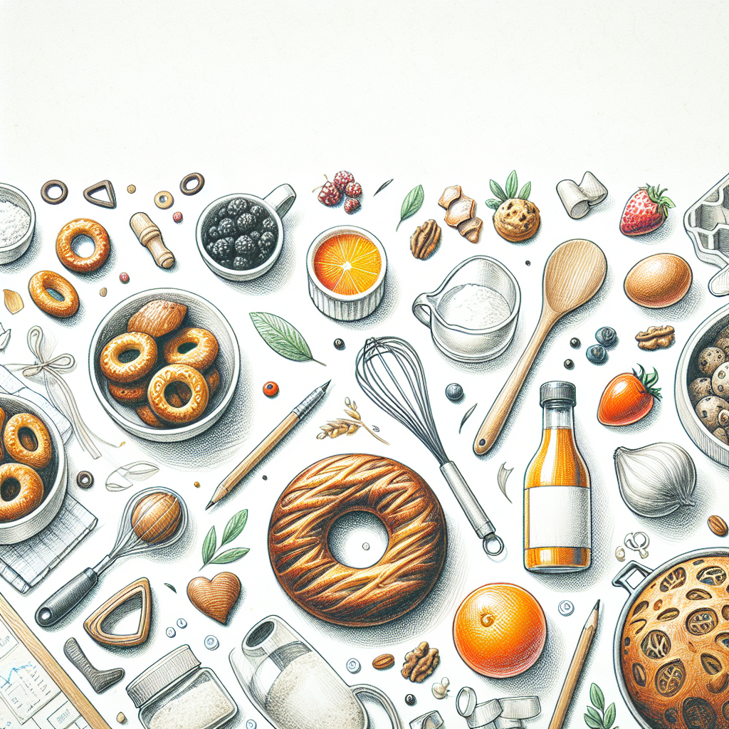 Pastelková ilustrace znázorňující téma: Pečení