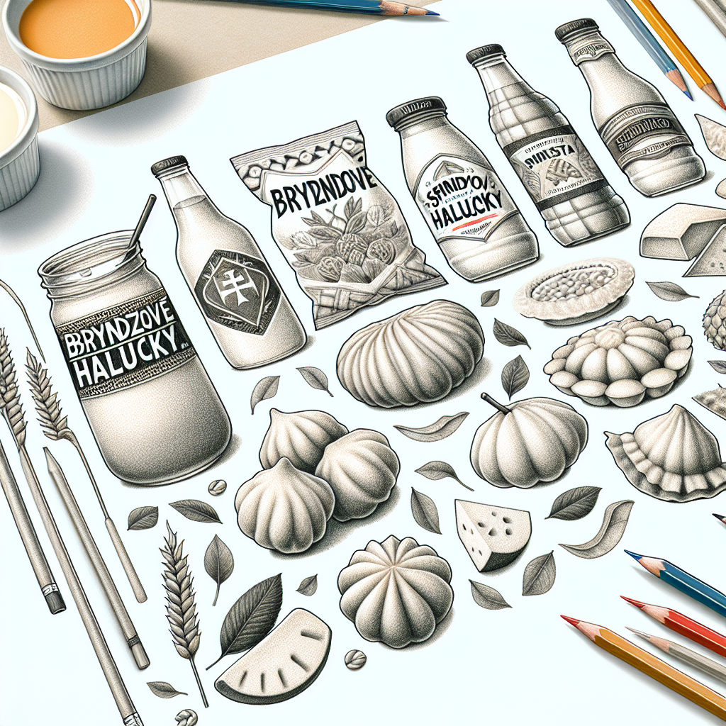 Pastelková ilustrace znázorňující téma: Slovenská kuchyně
