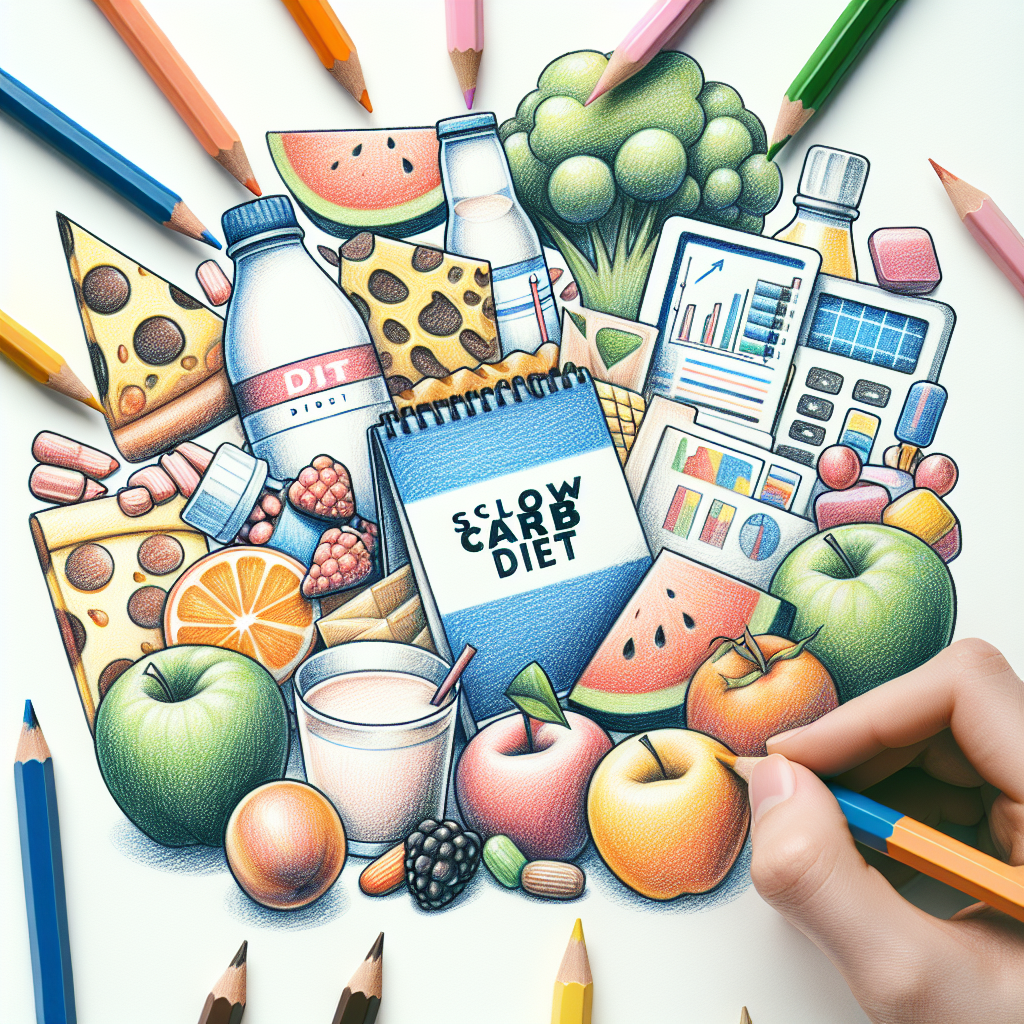 Pastelková ilustrace znázorňující téma: Diety a výživa