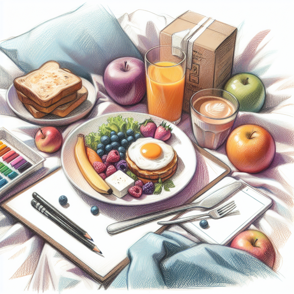 Pastelková ilustrace znázorňující téma: Zdravé recepty